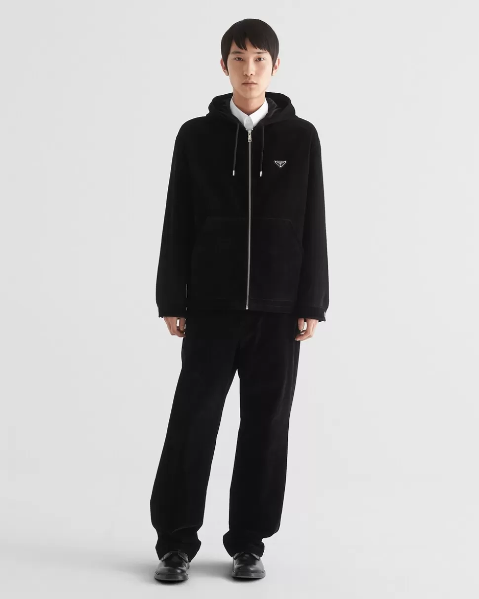 Prada Cazadora De Terciopelo De Algodón^Hombre CHAQUETAS Y ABRIGOS