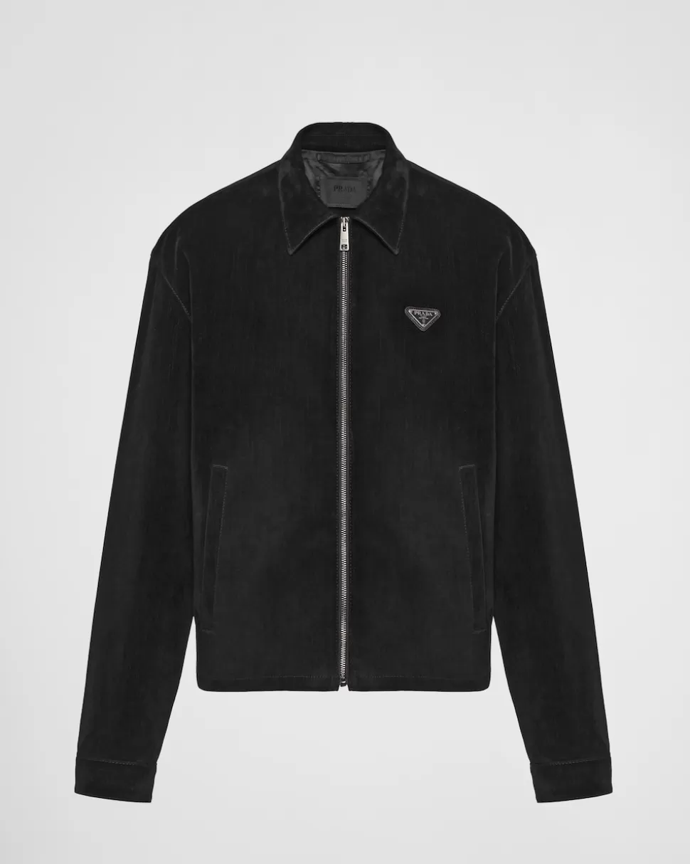Prada Cazadora De Terciopelo De Algodón^Hombre CHAQUETAS Y ABRIGOS