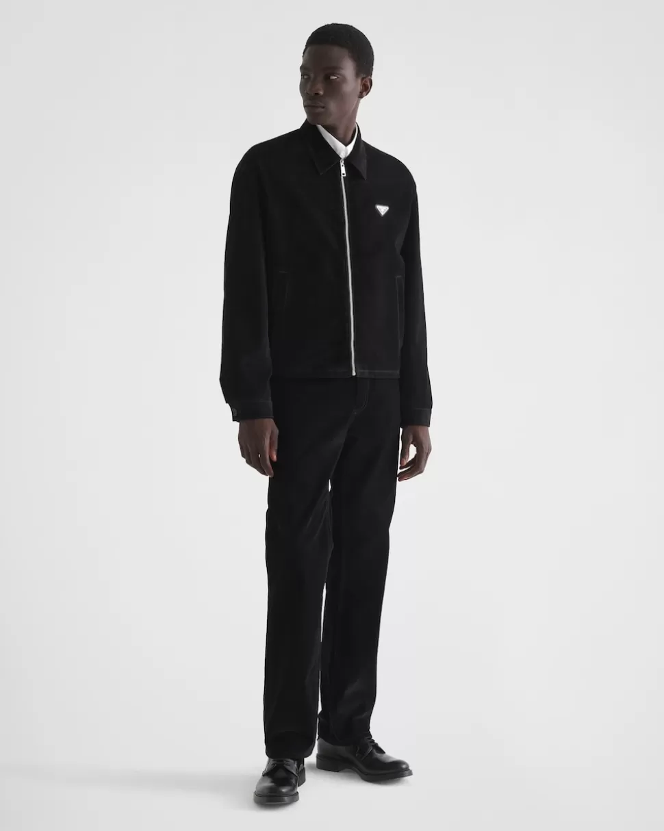 Prada Cazadora De Terciopelo De Algodón^Hombre CHAQUETAS Y ABRIGOS