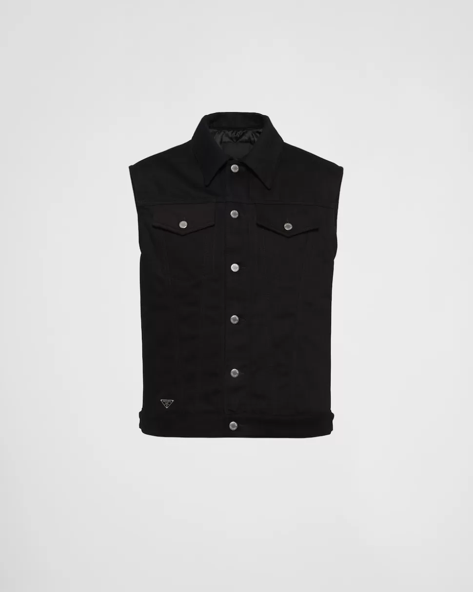 Prada Chaleco De Bull Denim^Hombre TEJIDO VAQUERO