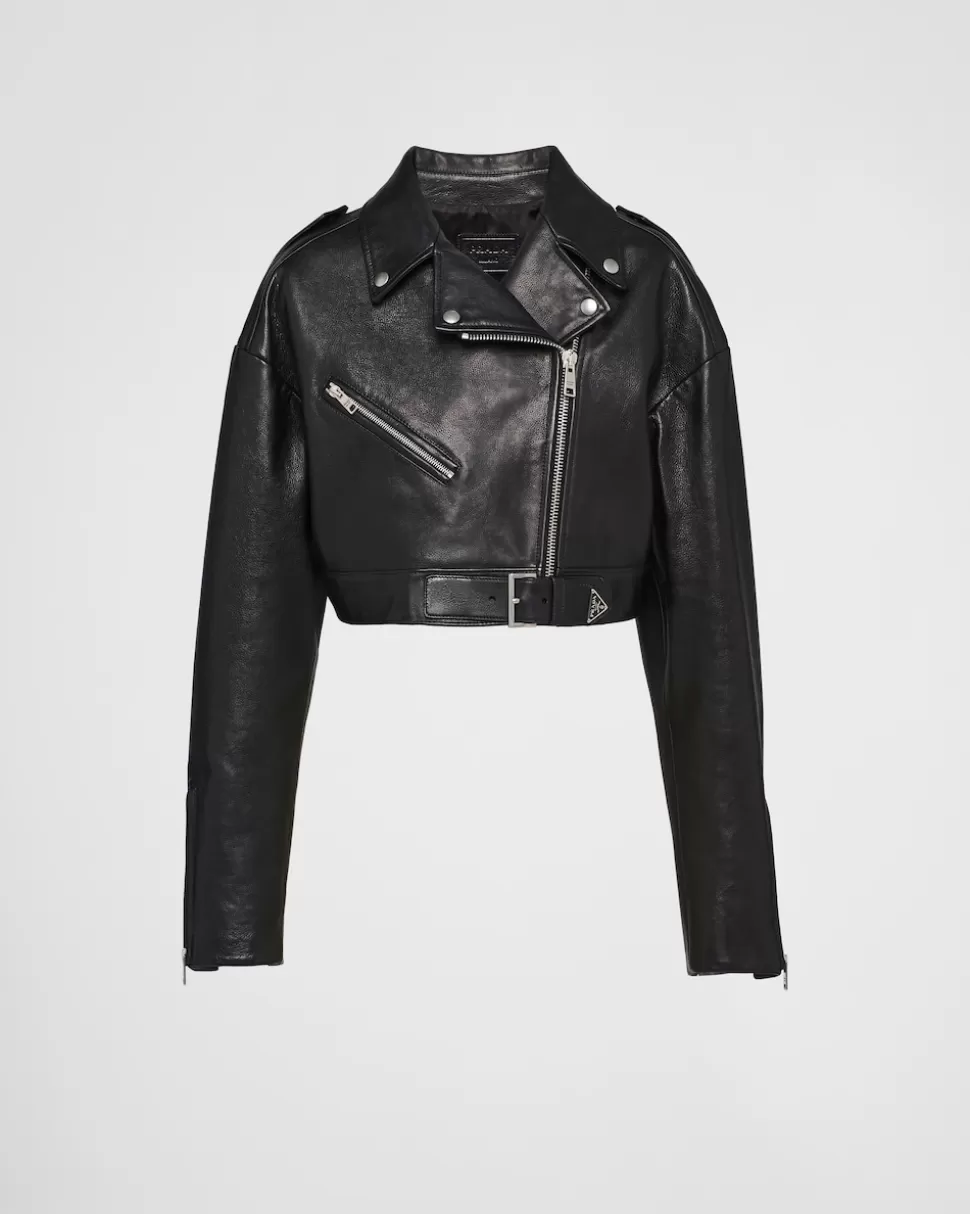 Prada Chaqueta Biker De Piel^Mujer ROPA DE PIEL