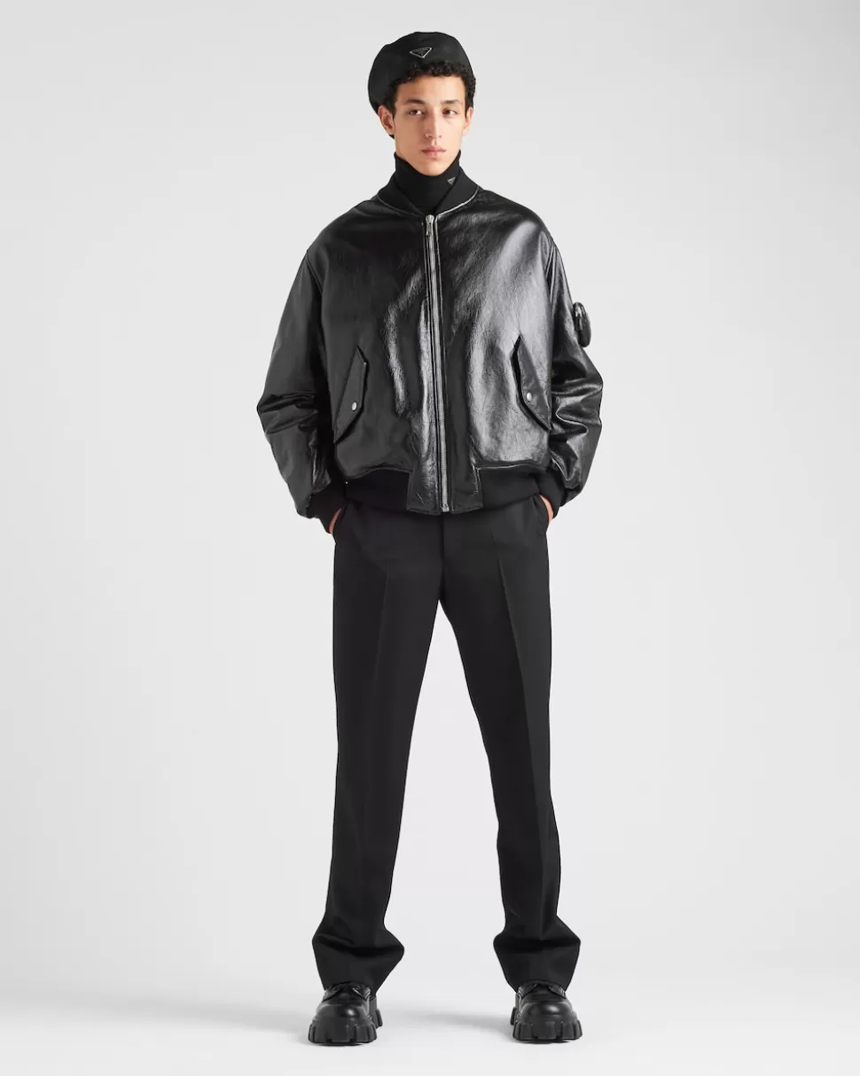 Prada Chaqueta Bomber De Napa^Hombre ROPA DE PIEL