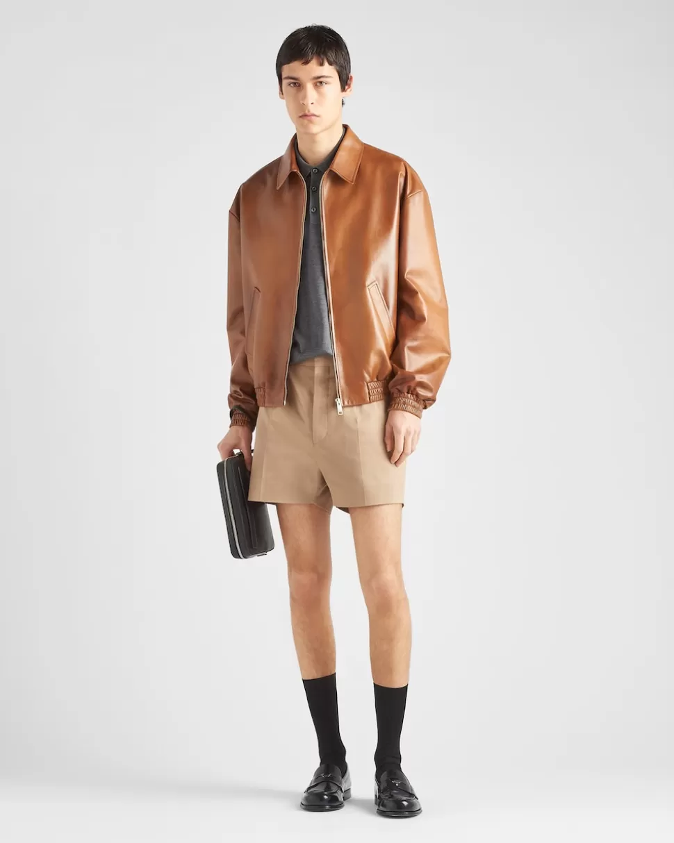 Prada Chaqueta Bomber Holgada De Napa^Hombre ROPA DE PIEL