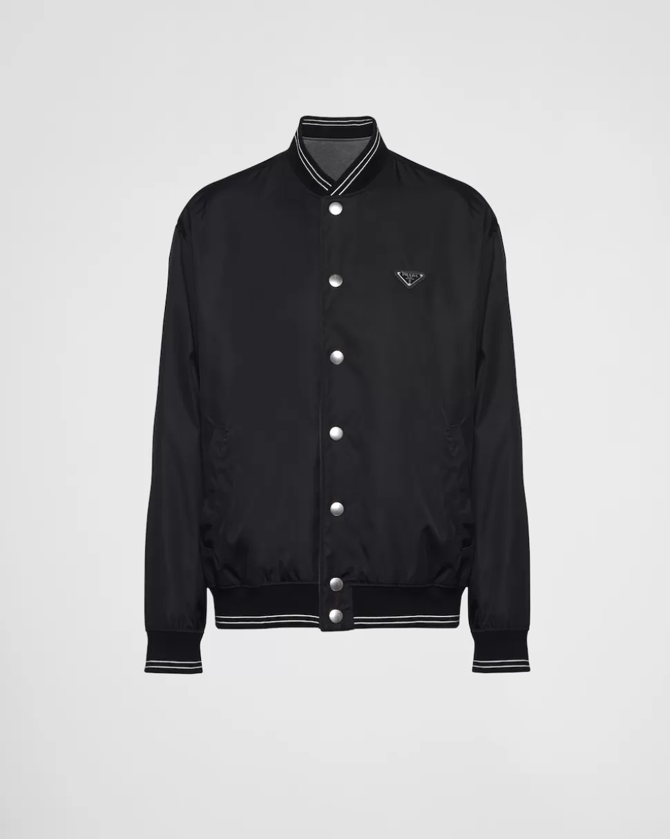 Prada Chaqueta Bomber Reversible De Felpa De Algodón Y Re-nylon^Hombre ROPA DEPORTIVA Y SUDADERAS