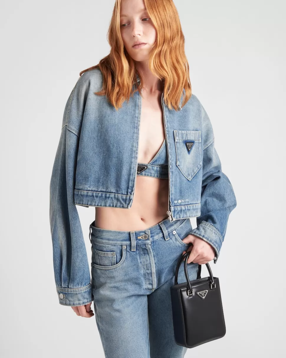 Prada Chaqueta Corta De Tejido Vaquero Orgánico^Mujer TEJIDO VAQUERO