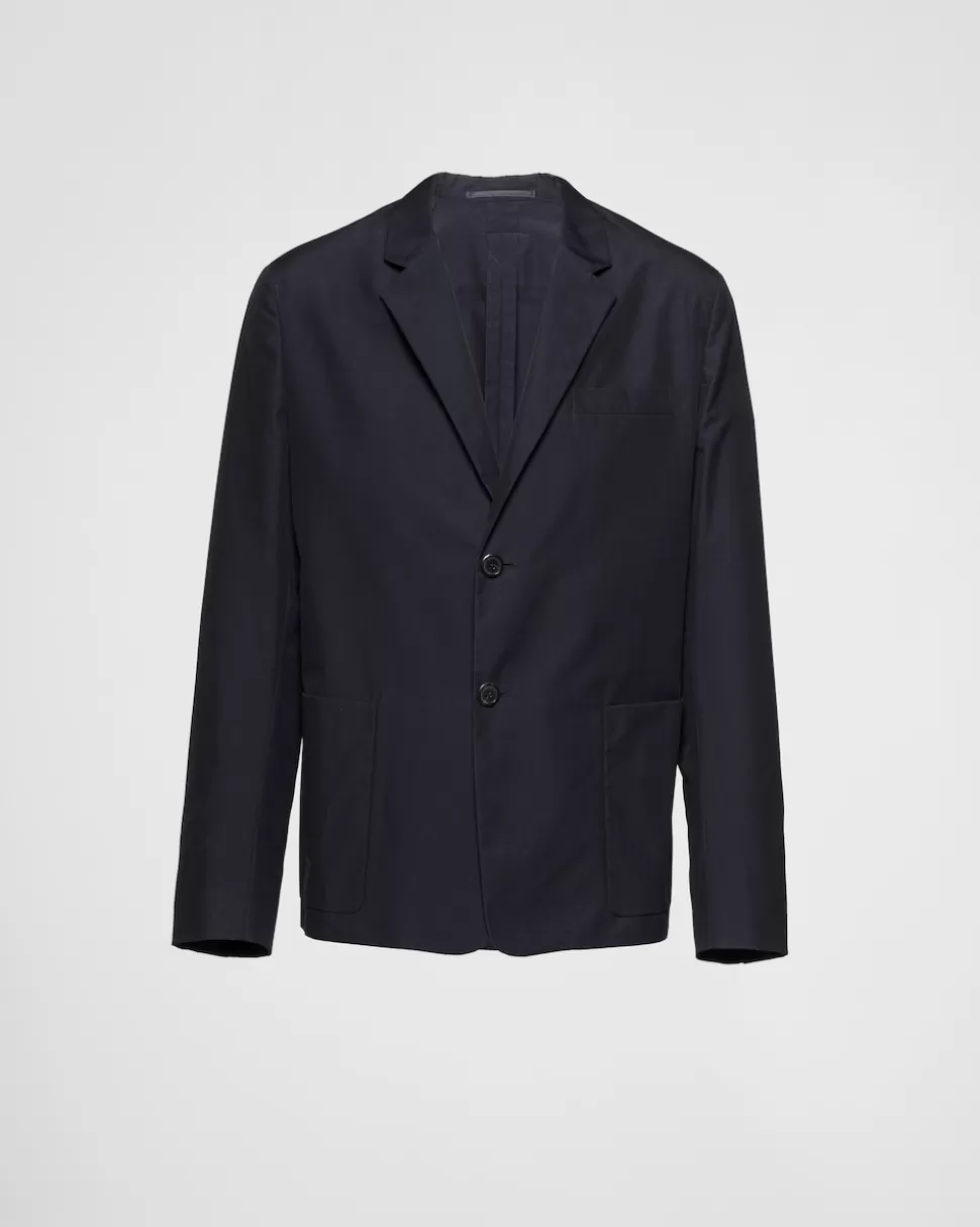 Prada Chaqueta De Algodón De Botonadura Simple^Hombre CHAQUETAS Y ABRIGOS