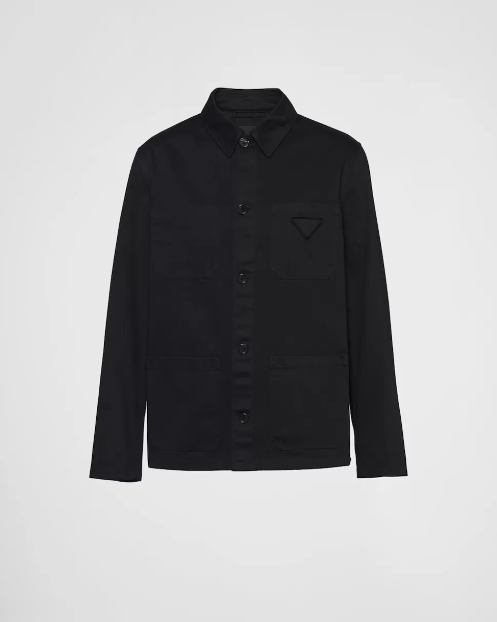 Prada Chaqueta De Algodón De Botonadura Simple^Hombre CHAQUETAS Y ABRIGOS