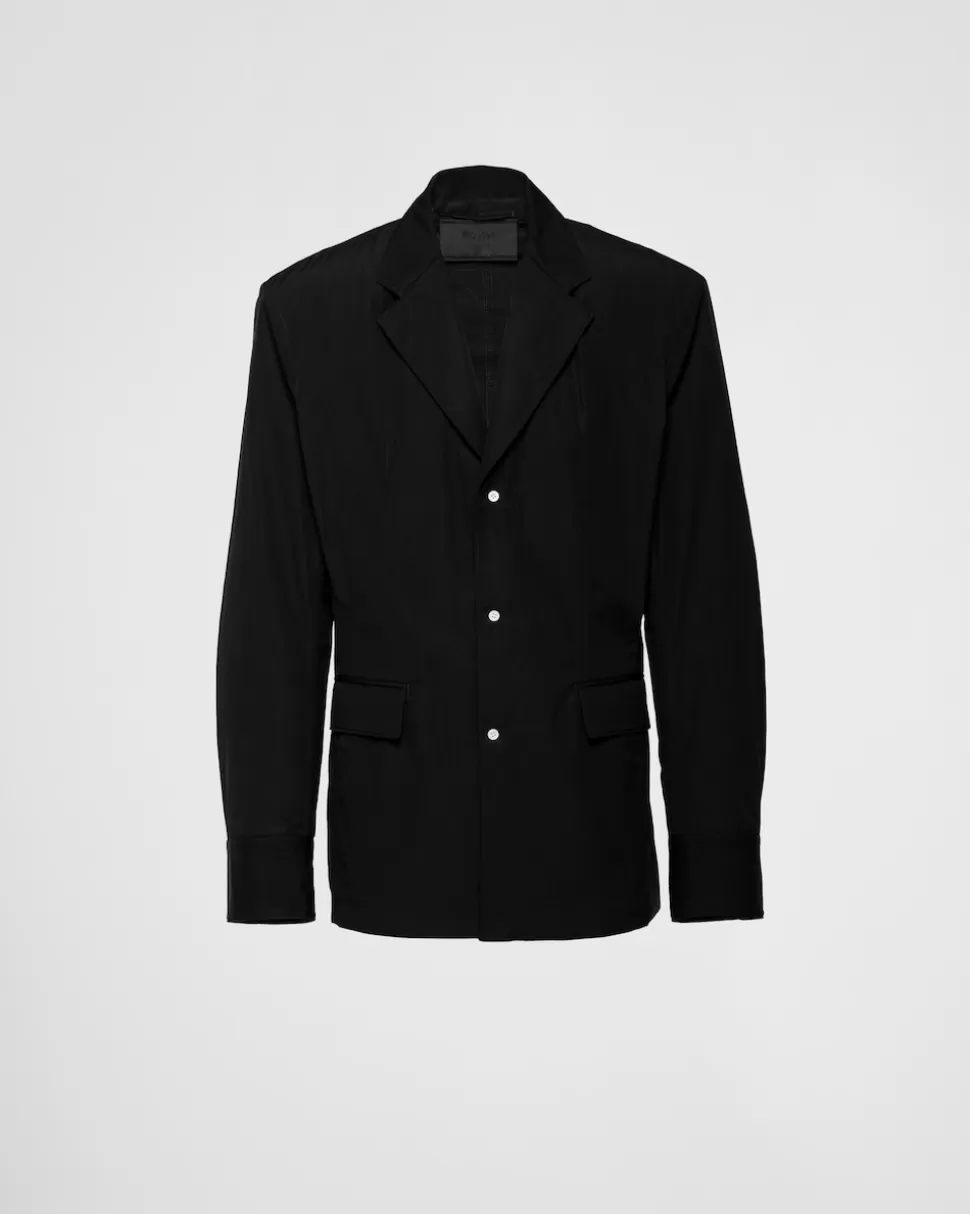 Prada Chaqueta De Algodón De Botonadura Simple^Hombre CHAQUETAS Y ABRIGOS