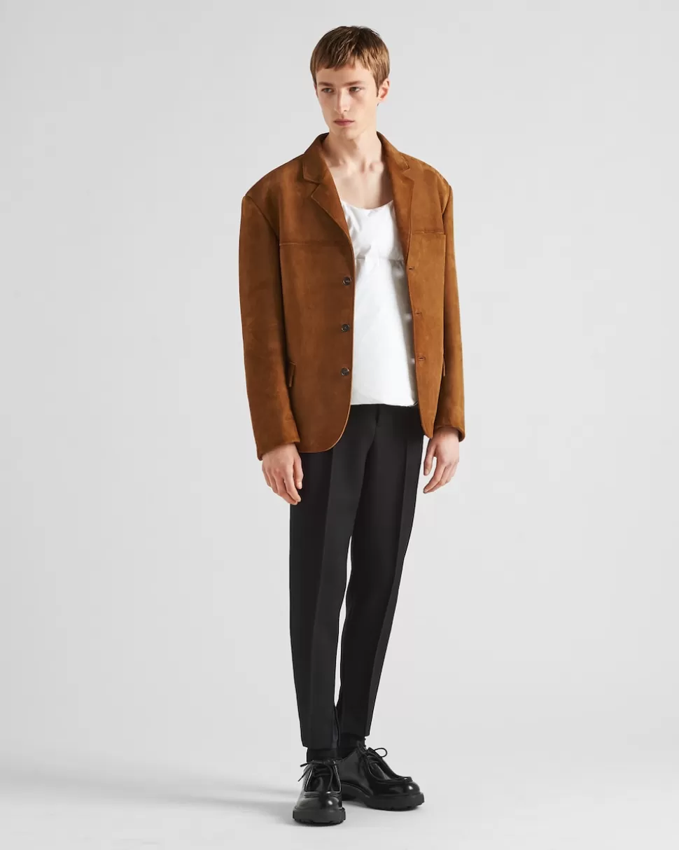 Prada Chaqueta De Ante^Hombre ROPA DE PIEL