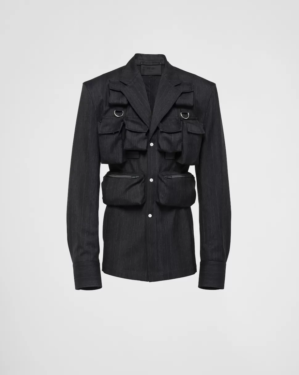 Prada Chaqueta De Botonadura Simple De Lana^Hombre CHAQUETAS Y ABRIGOS