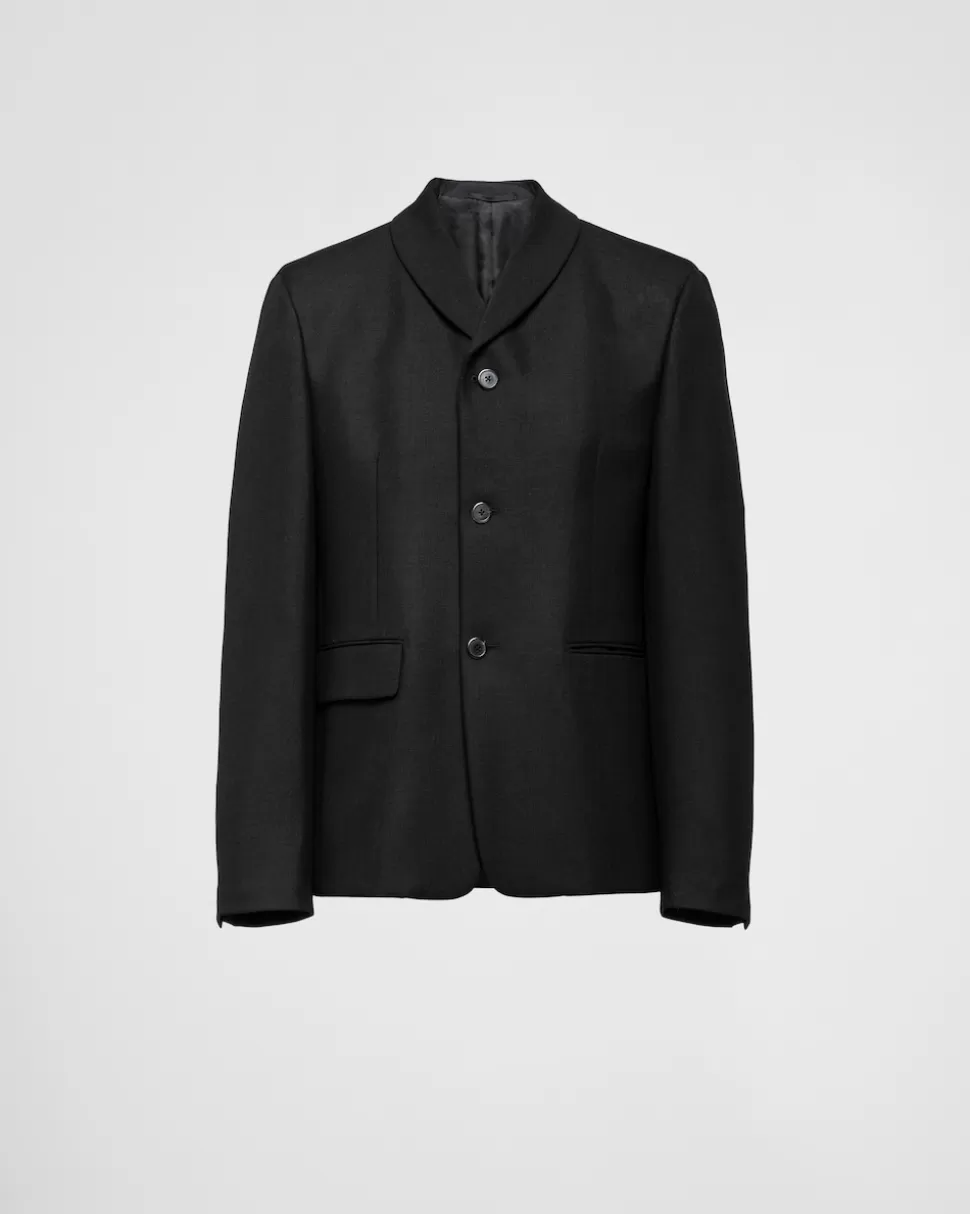 Prada Chaqueta De Botonadura Simple De Lana Mohair^Hombre CHAQUETAS Y ABRIGOS
