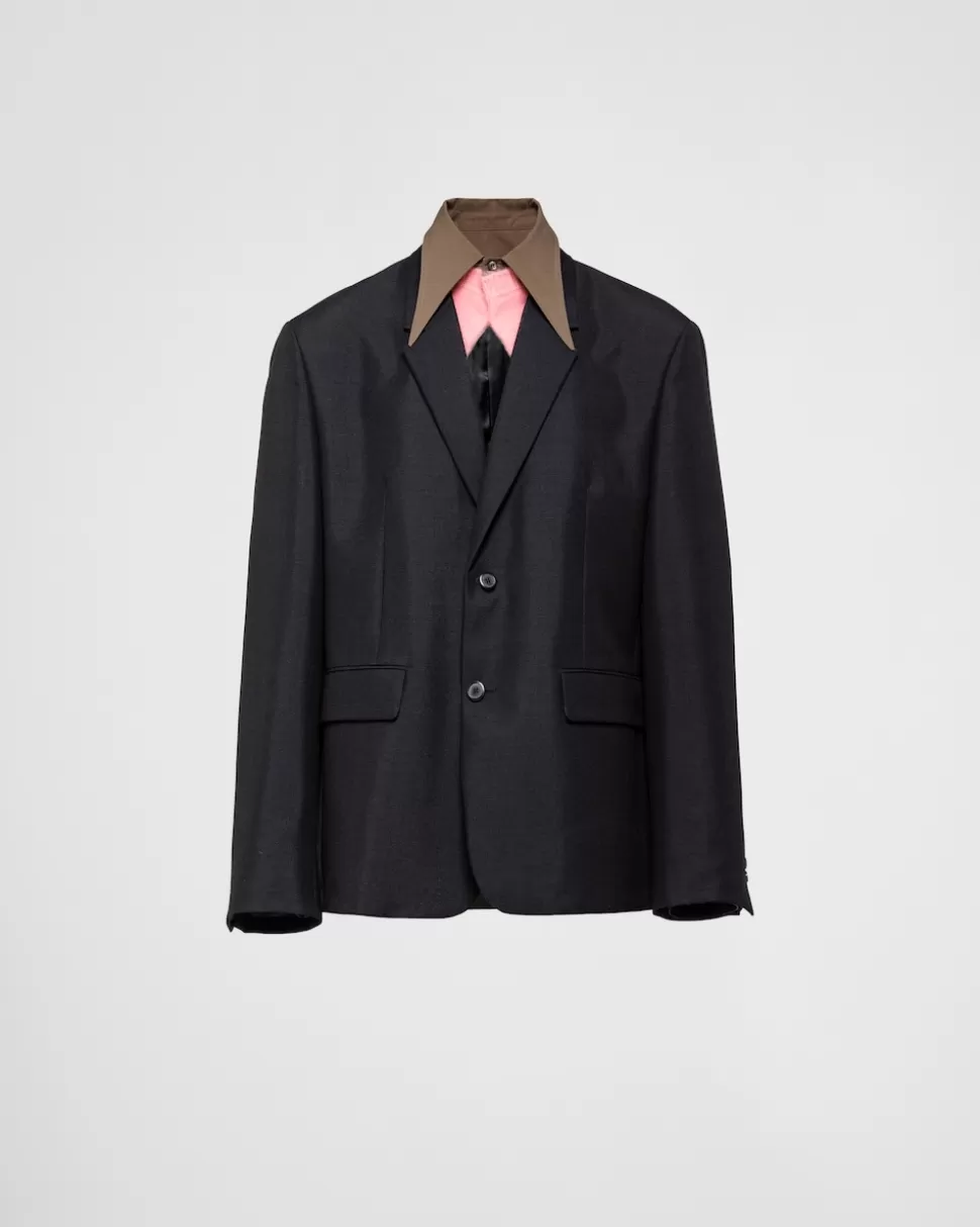 Prada Chaqueta De Botonadura Simple De Lana Mohair^Hombre CHAQUETAS Y ABRIGOS