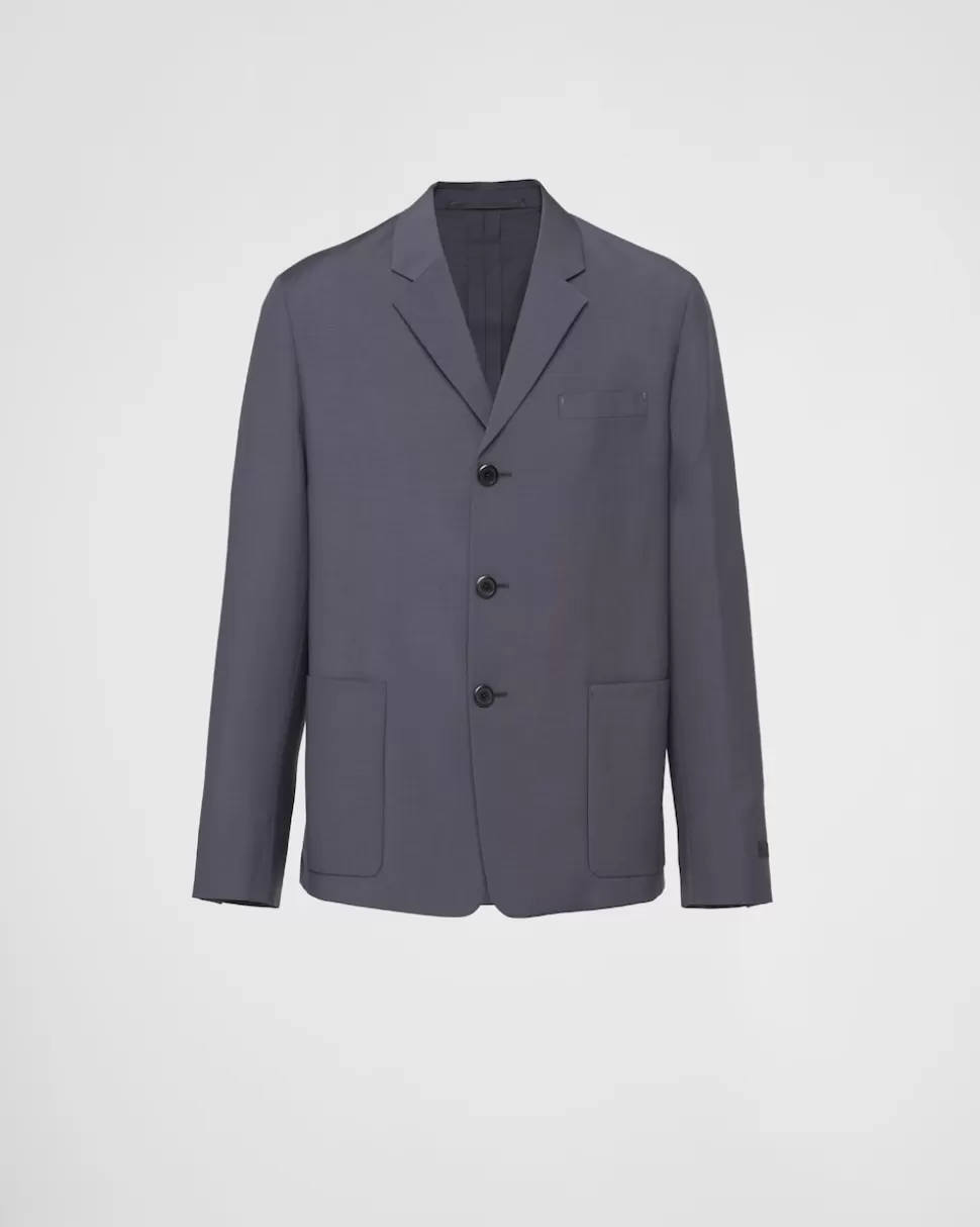 Prada Chaqueta De Botonadura Simple De Lana Mohair^Hombre CHAQUETAS Y ABRIGOS