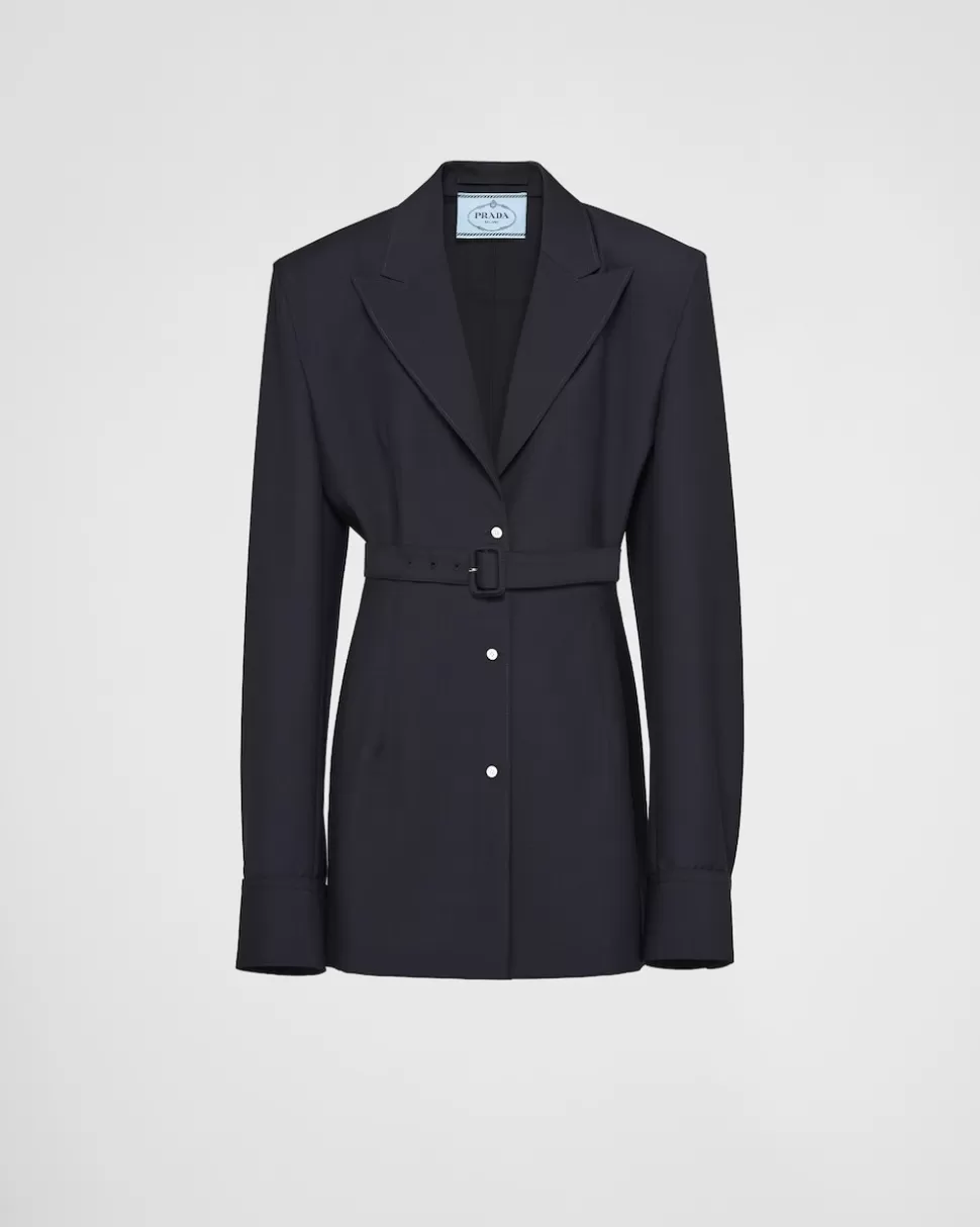 Prada Chaqueta De Botonadura Simple De Mohair^Mujer CHAQUETAS Y ABRIGOS