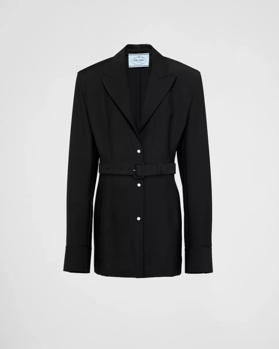 Prada Chaqueta De Botonadura Simple De Mohair Ligero^Mujer CHAQUETAS Y ABRIGOS