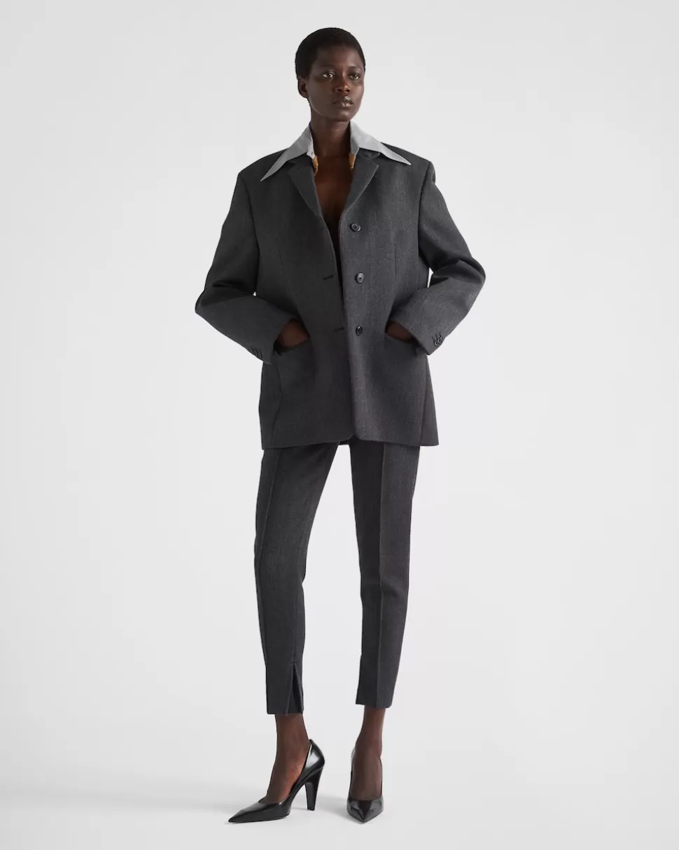 Prada Chaqueta De Botonadura Simple En Lana^Mujer CHAQUETAS Y ABRIGOS