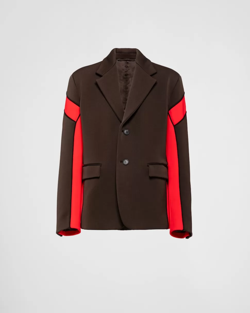 Prada Chaqueta De Botonadura Simple En Tejido Técnico^Hombre CHAQUETAS Y ABRIGOS