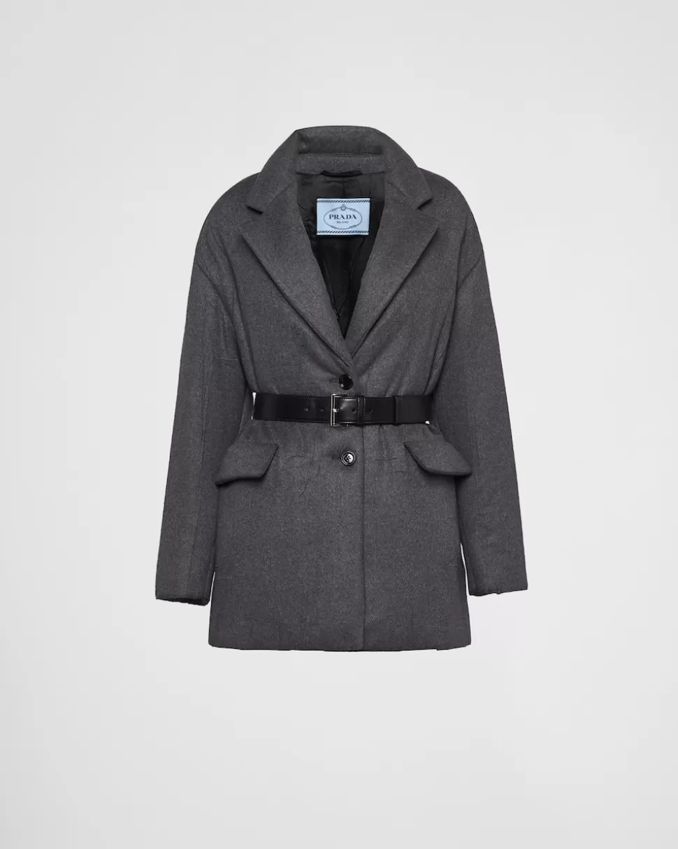 Prada Chaqueta De Cachemir Acolchada Con Cinturón^Mujer CHAQUETAS Y ABRIGOS
