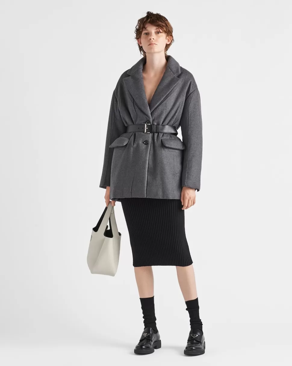 Prada Chaqueta De Cachemir Acolchada Con Cinturón^Mujer CHAQUETAS Y ABRIGOS