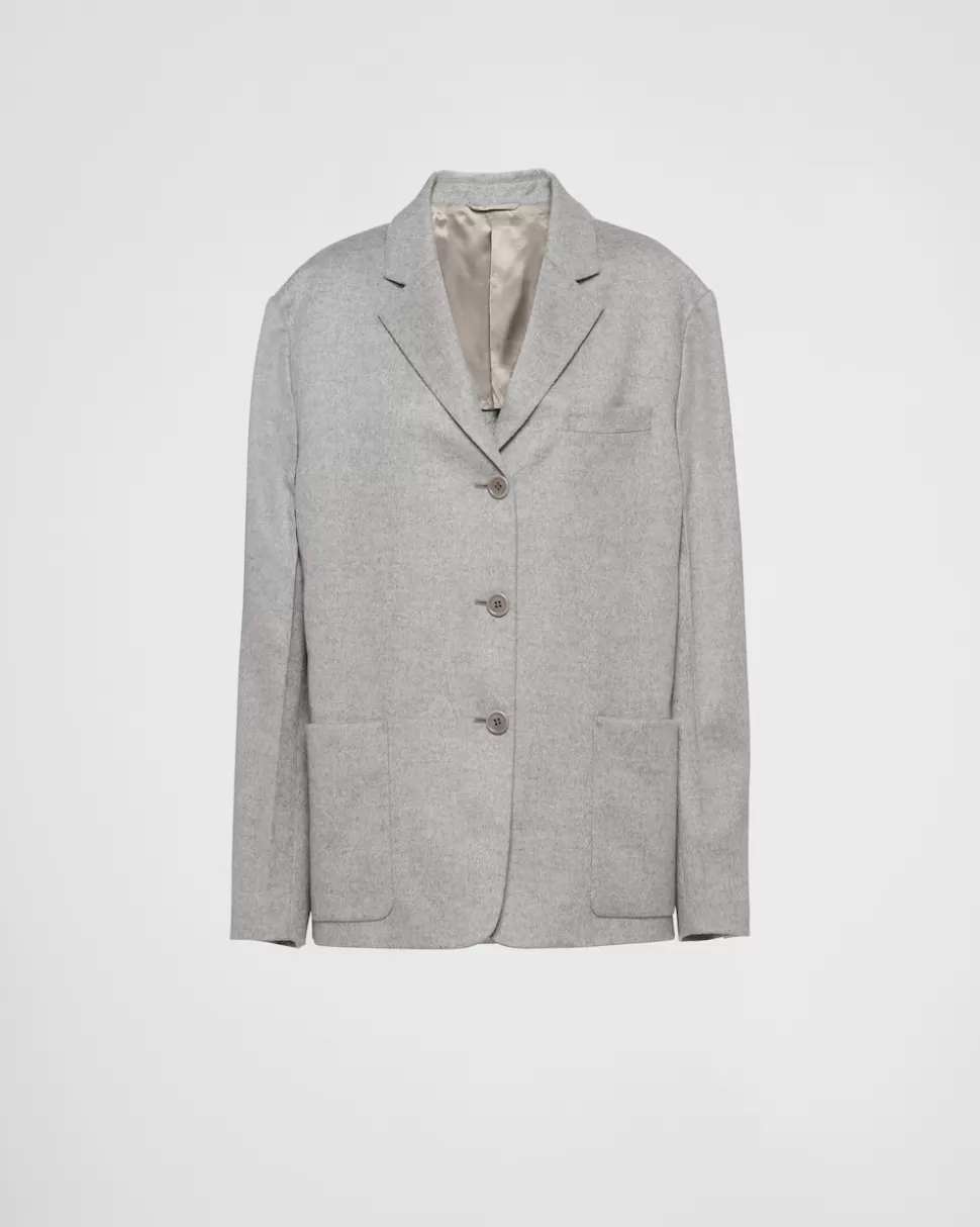Prada Chaqueta De Cachemir De Botonadura Simple^Mujer CHAQUETAS Y ABRIGOS