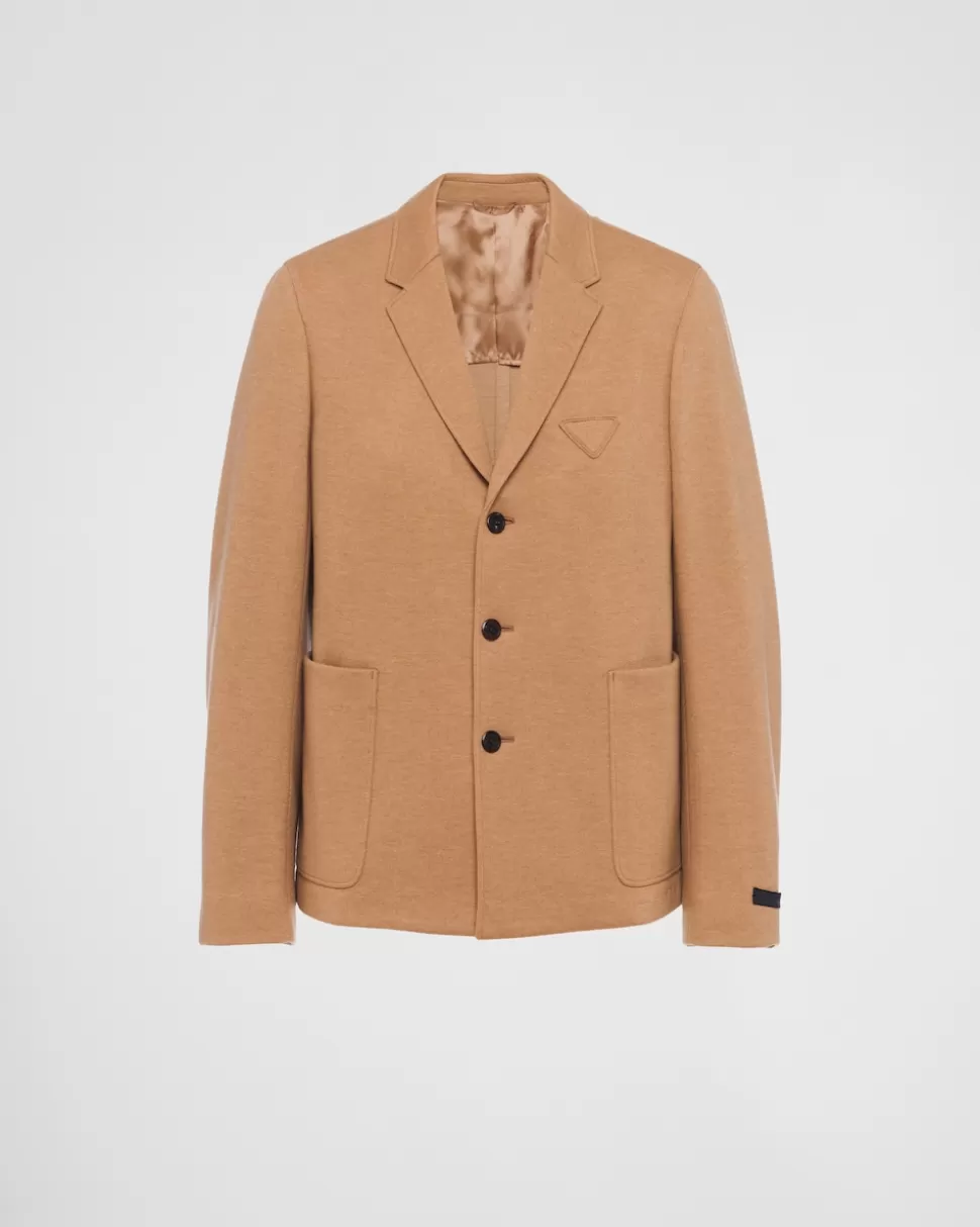 Prada Chaqueta De Cachemir Y Lana De Cruzado Simple^Hombre CHAQUETAS Y ABRIGOS