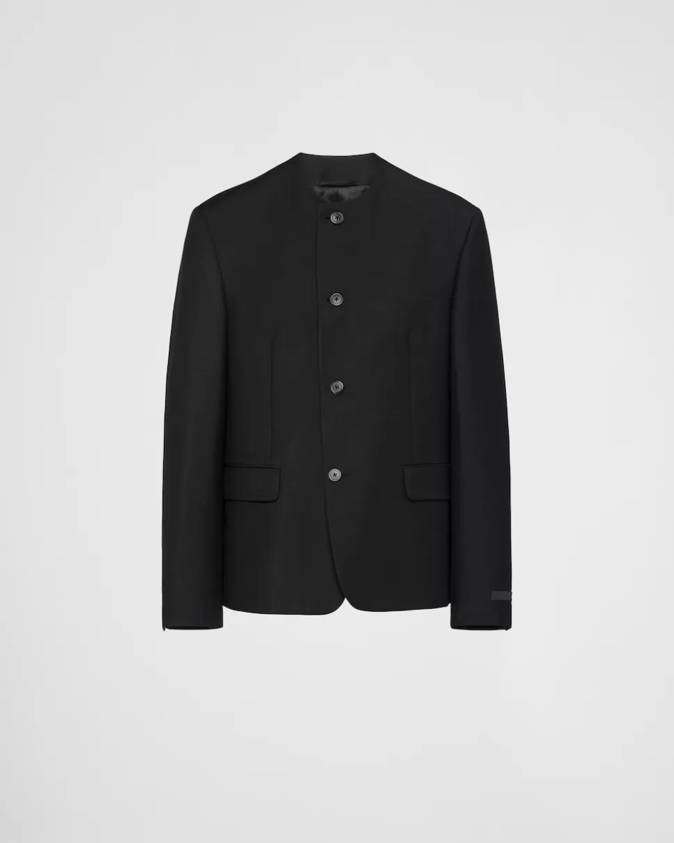Prada Chaqueta De Cruzado Simple De Lana Mohair^Hombre CHAQUETAS Y ABRIGOS