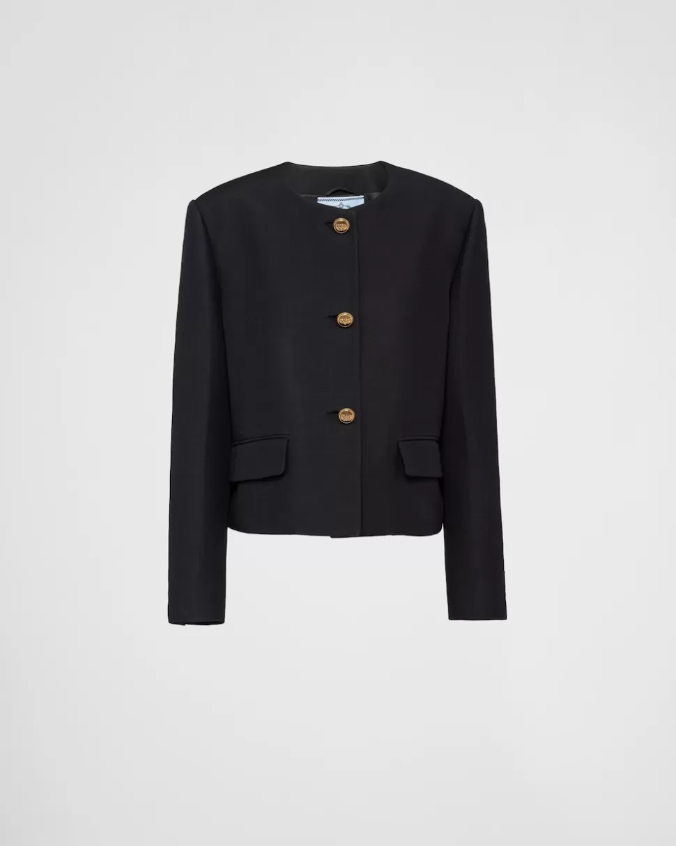 Prada Chaqueta De Cruzado Simple De Tricotina^Mujer CHAQUETAS Y ABRIGOS