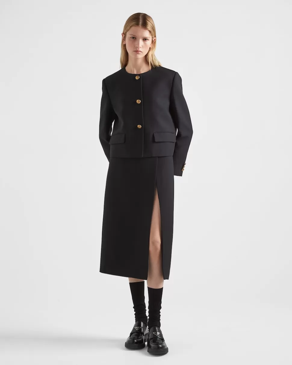 Prada Chaqueta De Cruzado Simple De Tricotina^Mujer CHAQUETAS Y ABRIGOS