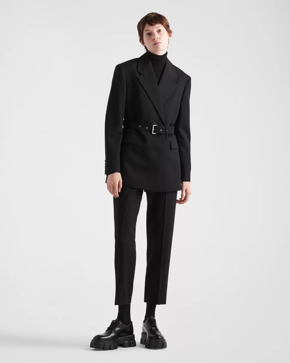 Prada Chaqueta De Gabardina De Botonadura Simple^Mujer CHAQUETAS Y ABRIGOS