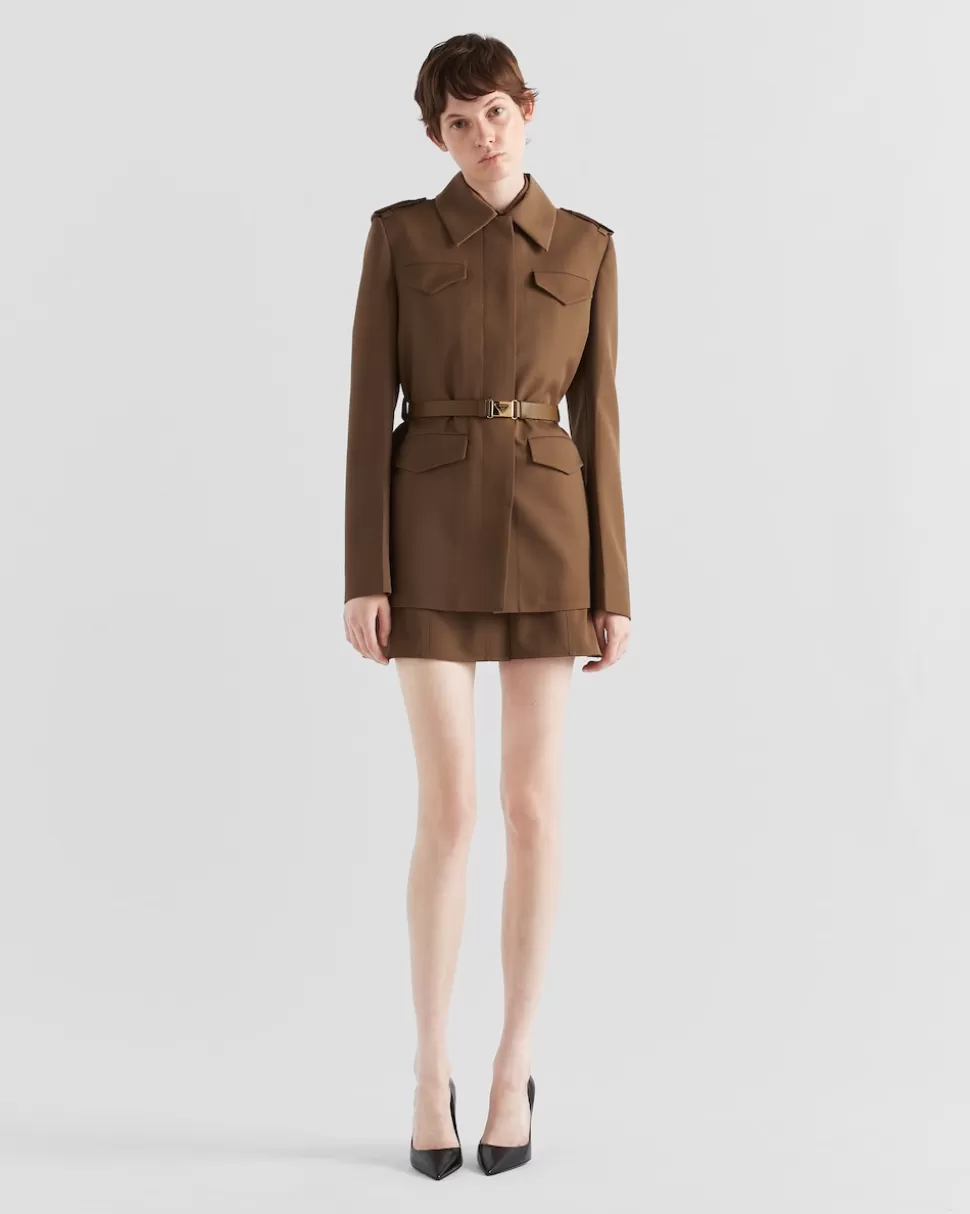 Prada Chaqueta De Gabardina De Botonadura Simple^Mujer CHAQUETAS Y ABRIGOS
