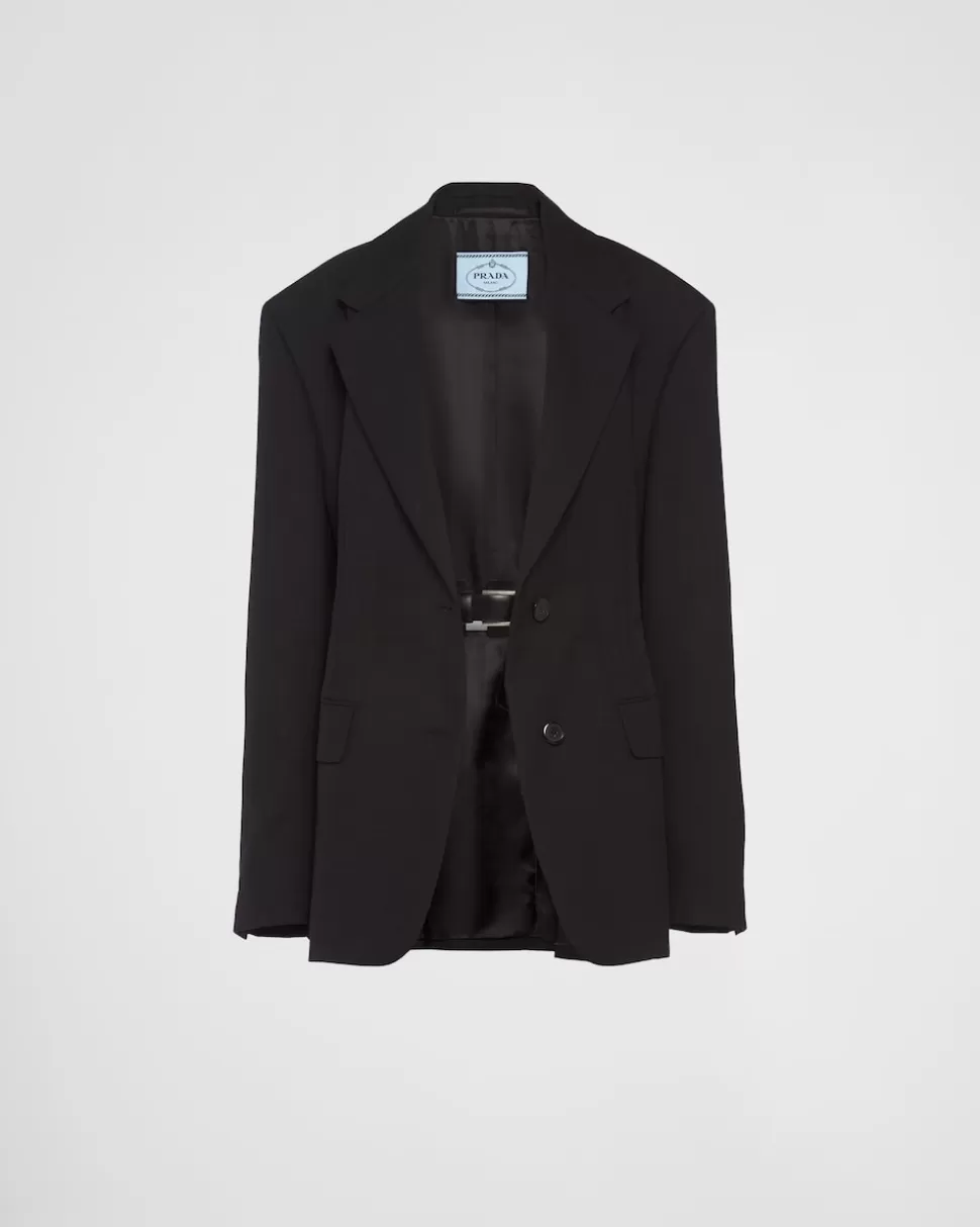 Prada Chaqueta De Lana De Cruzado Simple^Mujer CHAQUETAS Y ABRIGOS