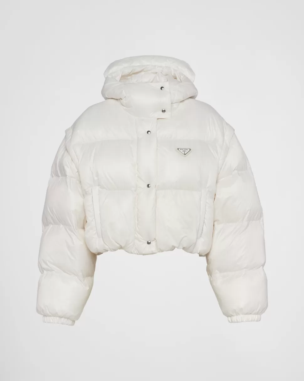 Prada Chaqueta De Plumón Corta Convertible De Re-nylon^Mujer ROPA DE ABRIGO