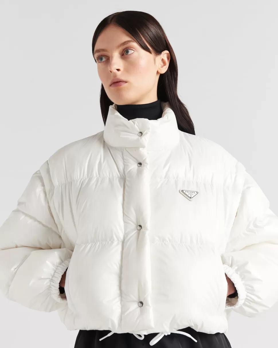 Prada Chaqueta De Plumón Corta Convertible De Re-nylon^Mujer ROPA DE ABRIGO