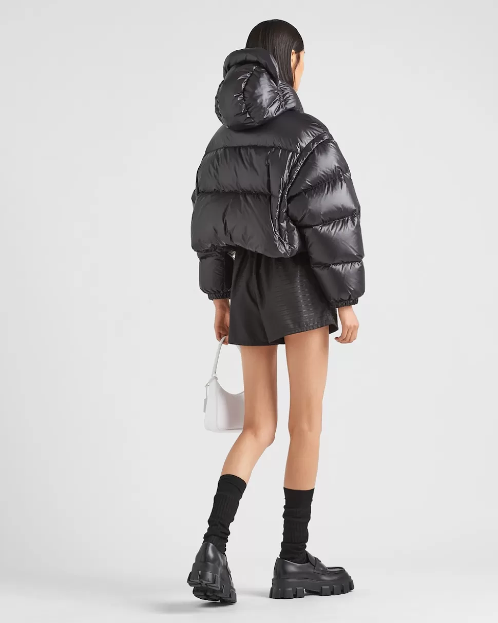Prada Chaqueta De Plumón Corta Convertible De Re-nylon^Mujer ROPA DE ABRIGO