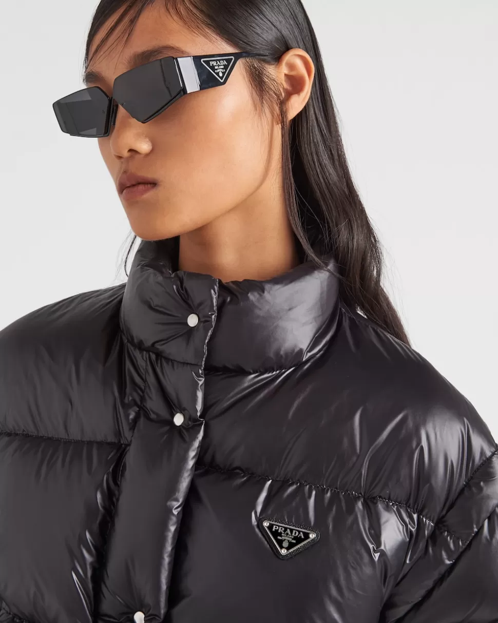Prada Chaqueta De Plumón Corta Convertible De Re-nylon^Mujer ROPA DE ABRIGO