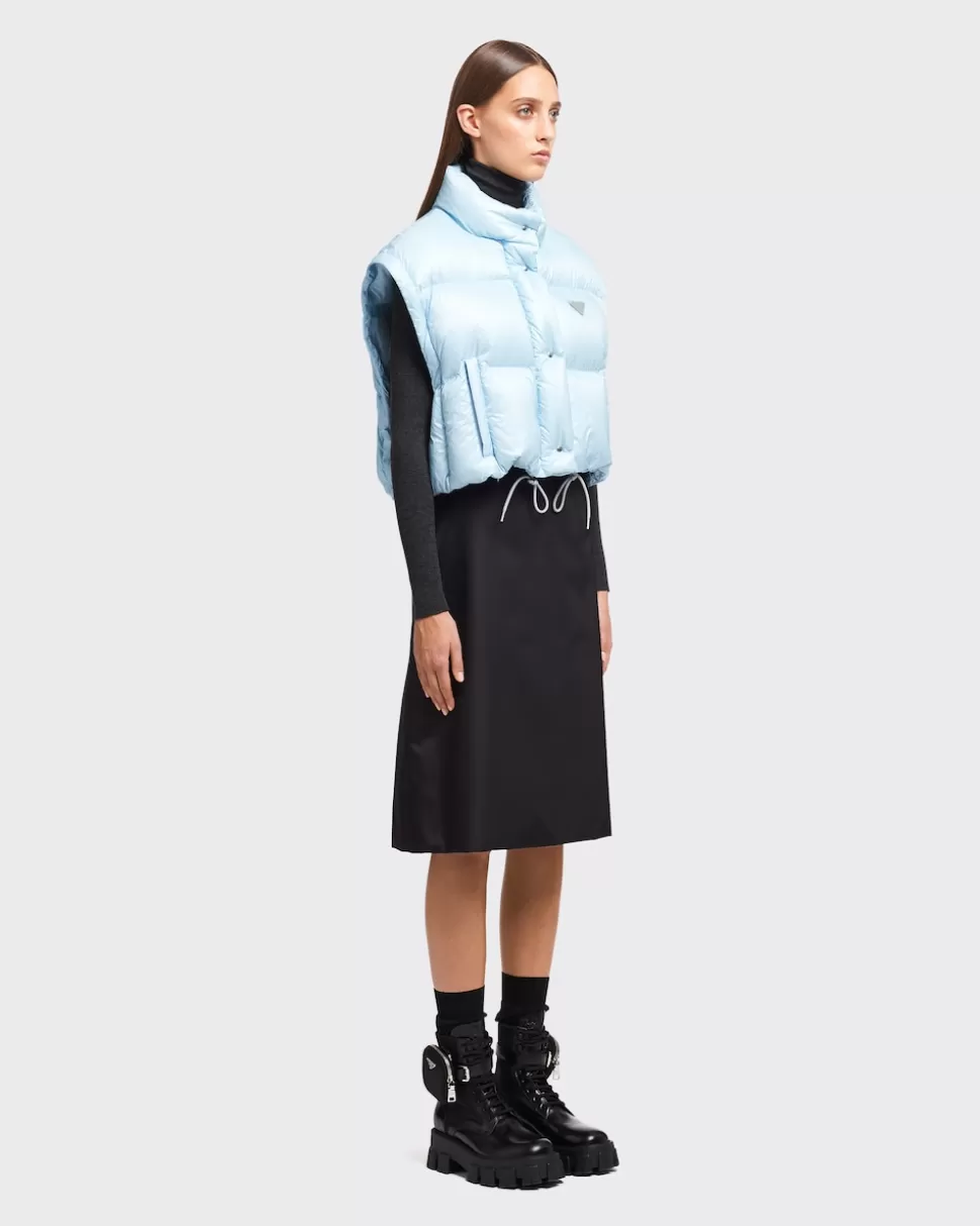 Prada Chaqueta De Plumón Corta Convertible De Re-nylon^Mujer ROPA DE ABRIGO