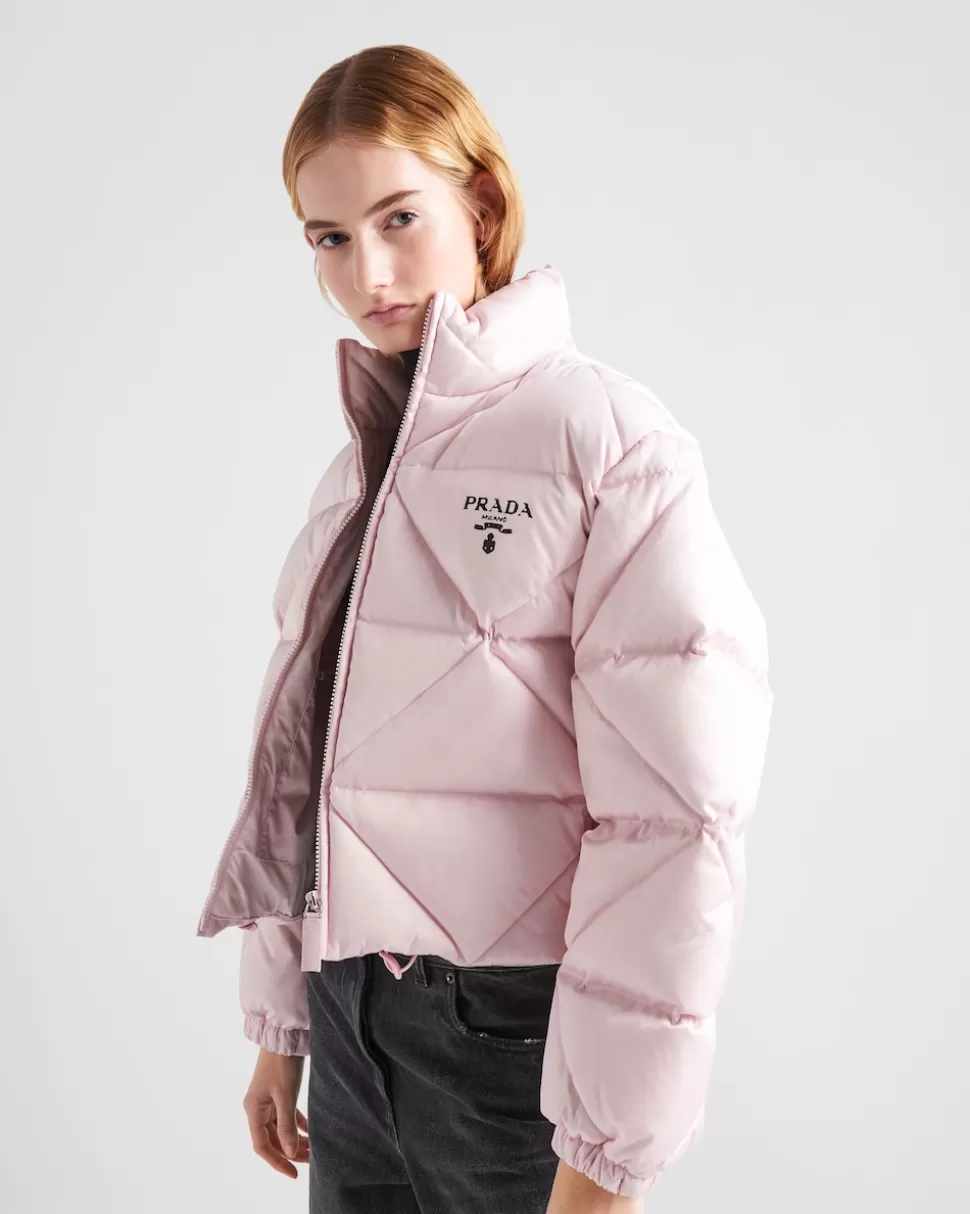 Prada Chaqueta De Plumón Corta De Gabardina De Re-nylon^Mujer ROPA DE ABRIGO