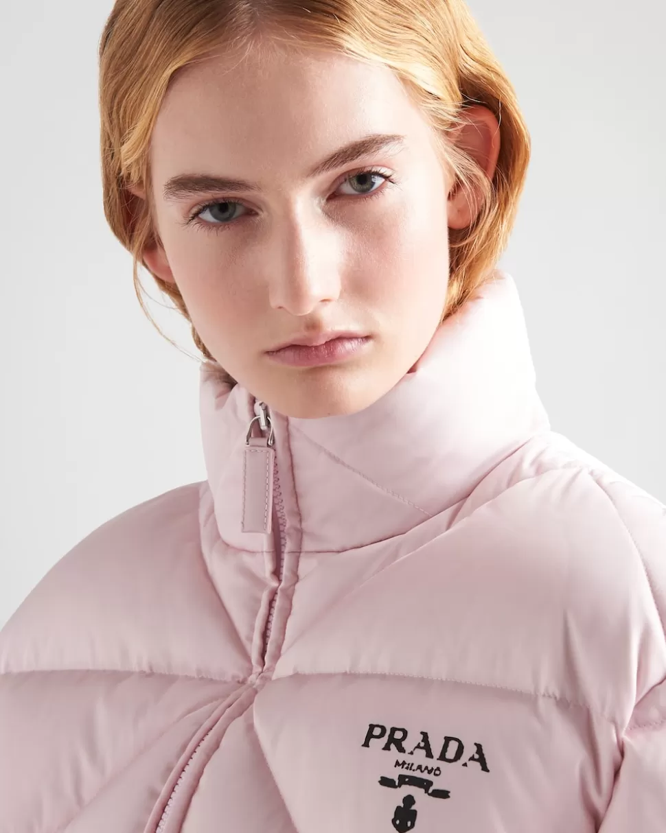 Prada Chaqueta De Plumón Corta De Gabardina De Re-nylon^Mujer ROPA DE ABRIGO