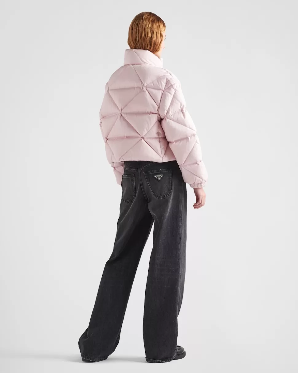 Prada Chaqueta De Plumón Corta De Gabardina De Re-nylon^Mujer ROPA DE ABRIGO