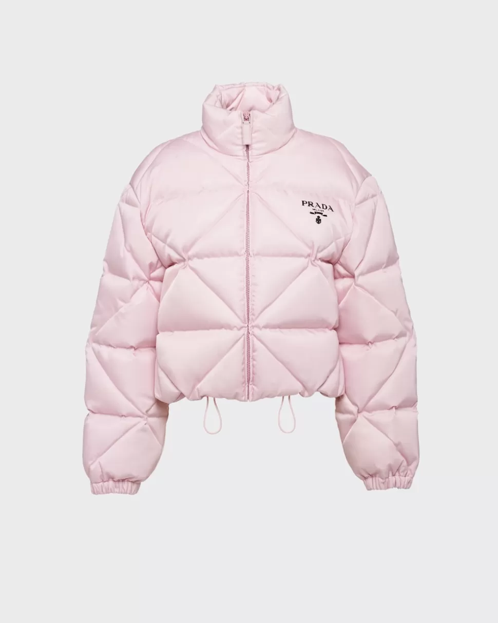 Prada Chaqueta De Plumón Corta De Gabardina De Re-nylon^Mujer ROPA DE ABRIGO
