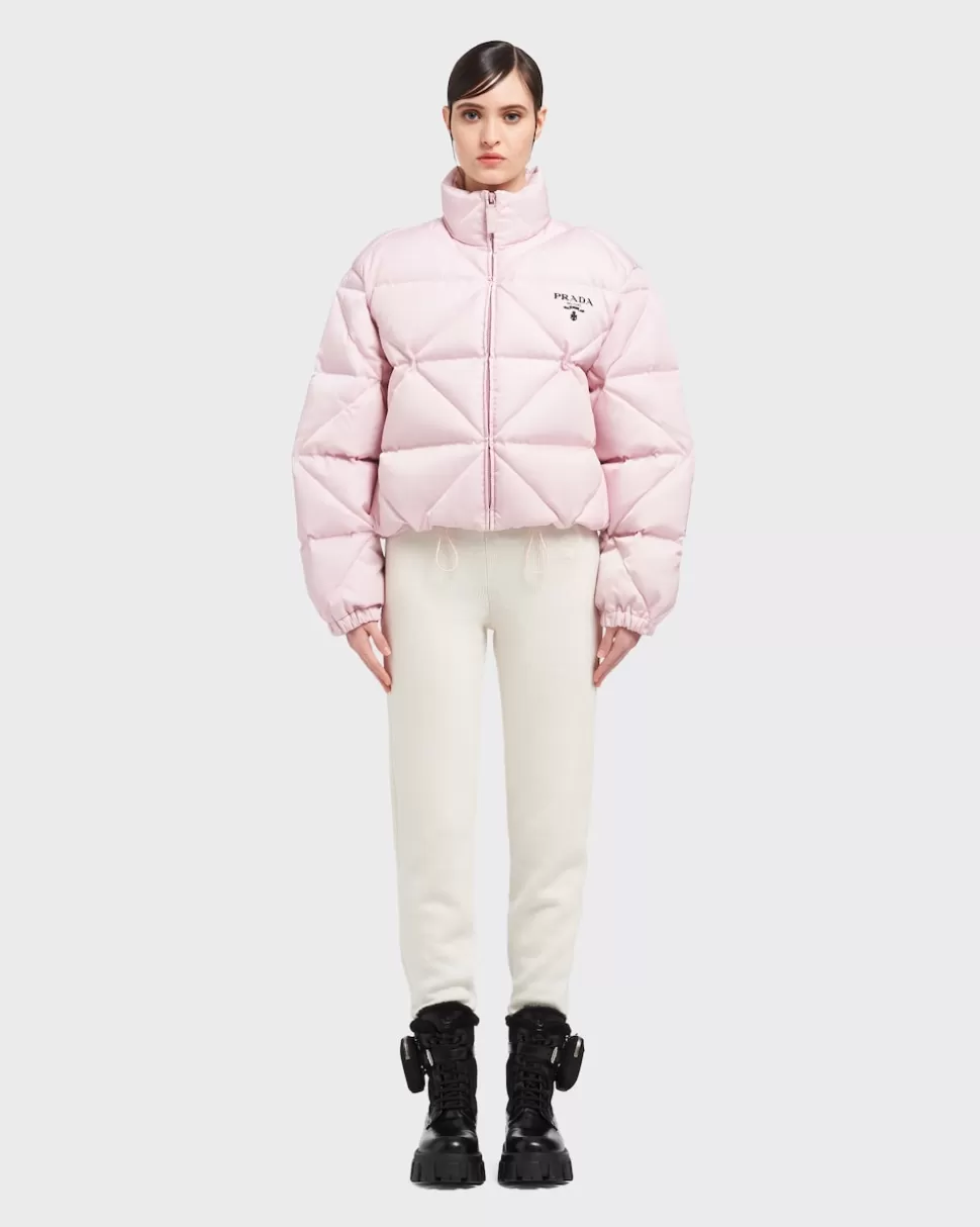Prada Chaqueta De Plumón Corta De Gabardina De Re-nylon^Mujer ROPA DE ABRIGO