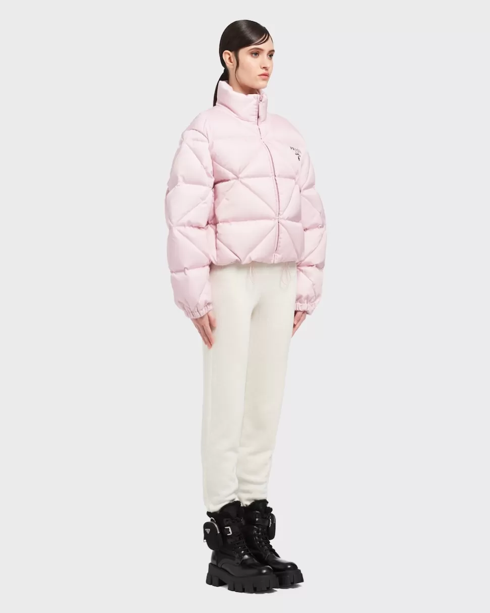 Prada Chaqueta De Plumón Corta De Gabardina De Re-nylon^Mujer ROPA DE ABRIGO