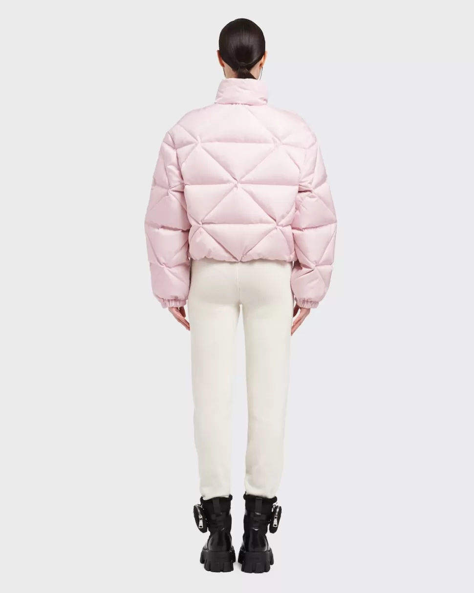 Prada Chaqueta De Plumón Corta De Gabardina De Re-nylon^Mujer ROPA DE ABRIGO