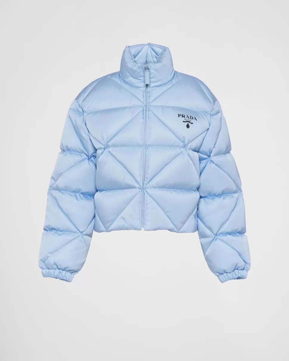 Prada Chaqueta De Plumón Corta De Gabardina De Re-nylon^Mujer ROPA DE ABRIGO