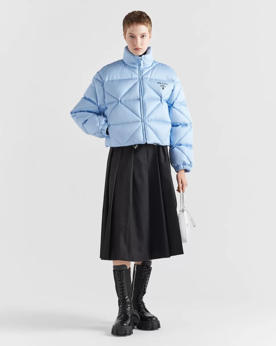 Prada Chaqueta De Plumón Corta De Gabardina De Re-nylon^Mujer ROPA DE ABRIGO