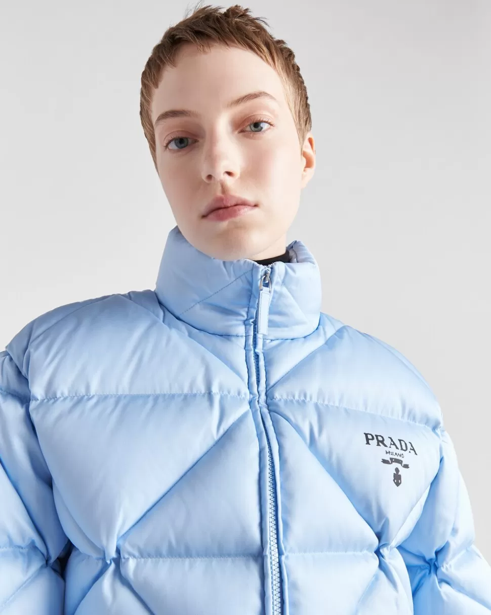 Prada Chaqueta De Plumón Corta De Gabardina De Re-nylon^Mujer ROPA DE ABRIGO