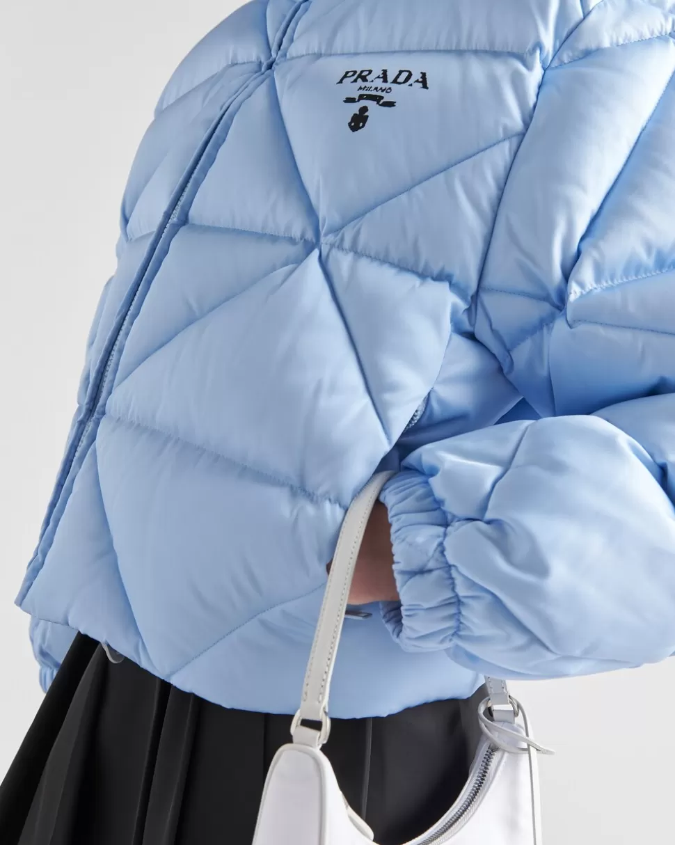 Prada Chaqueta De Plumón Corta De Gabardina De Re-nylon^Mujer ROPA DE ABRIGO