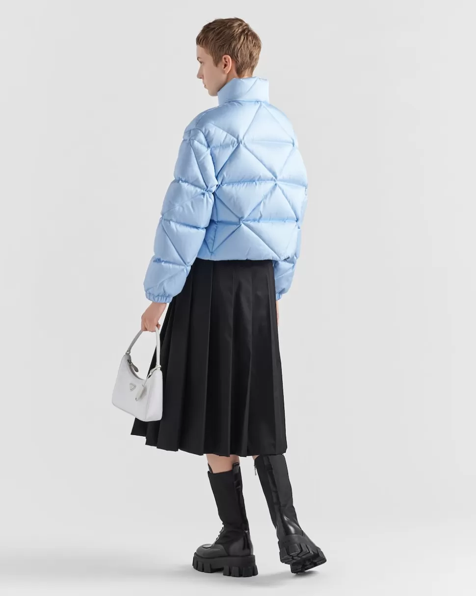 Prada Chaqueta De Plumón Corta De Gabardina De Re-nylon^Mujer ROPA DE ABRIGO