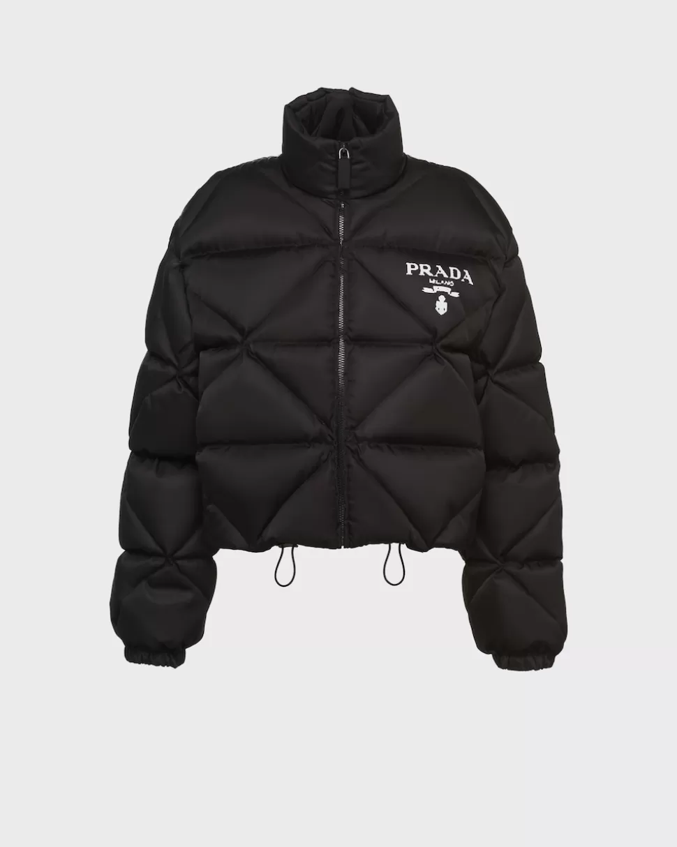 Prada Chaqueta De Plumón Corta De Gabardina De Re-nylon^Mujer ROPA DE ABRIGO