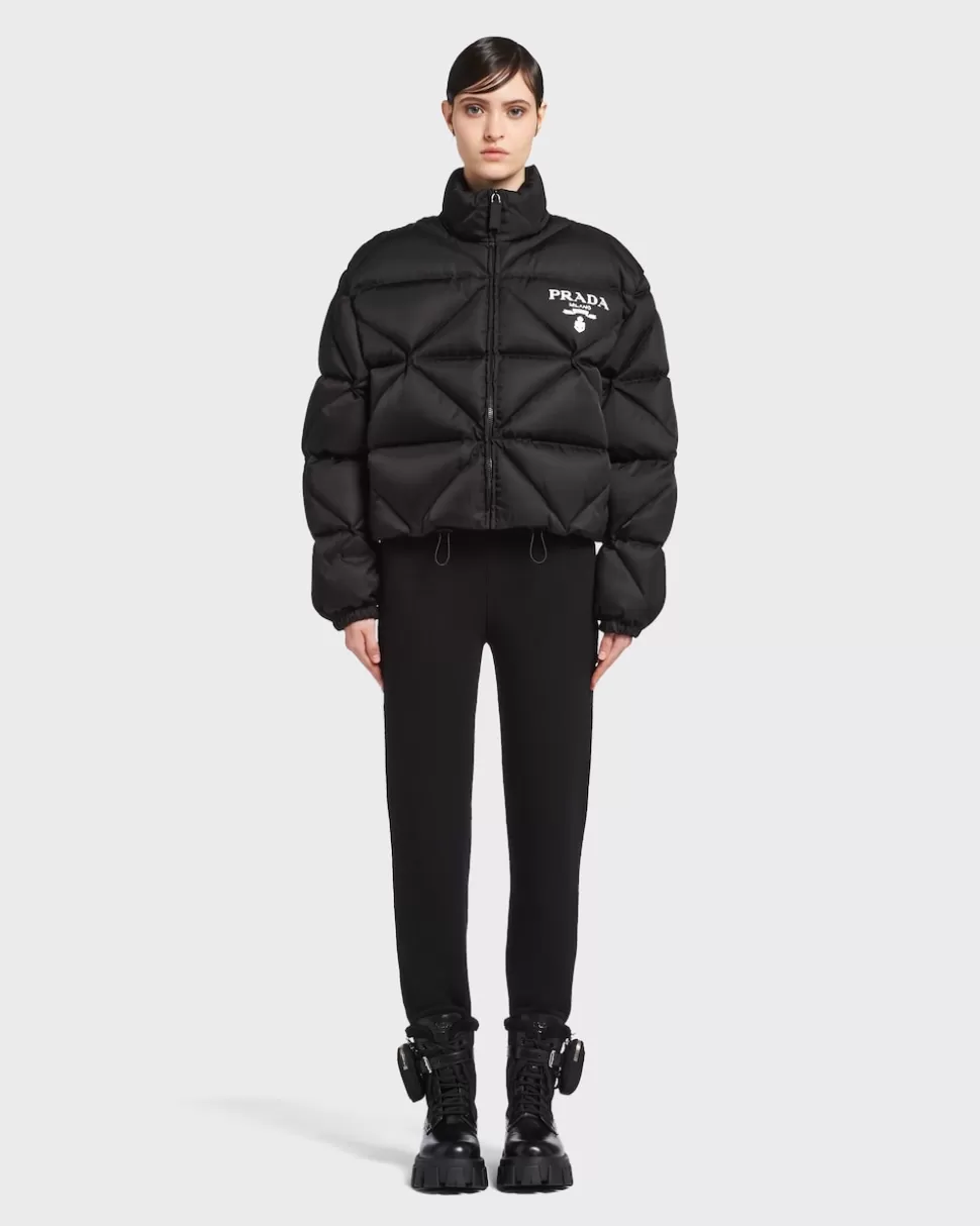 Prada Chaqueta De Plumón Corta De Gabardina De Re-nylon^Mujer ROPA DE ABRIGO